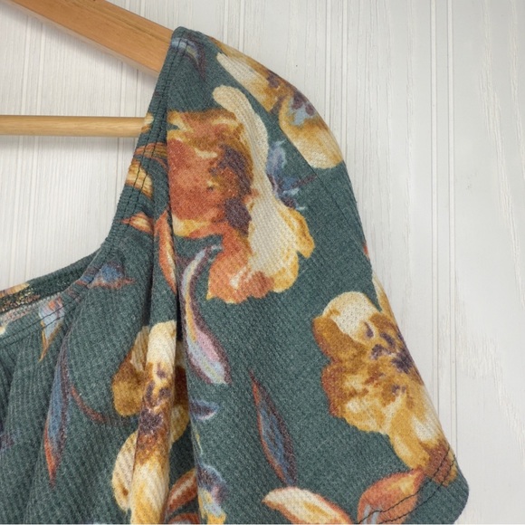 Chic Soul sage green floral off the shoulder dress size 3X - Picture 4 of 8